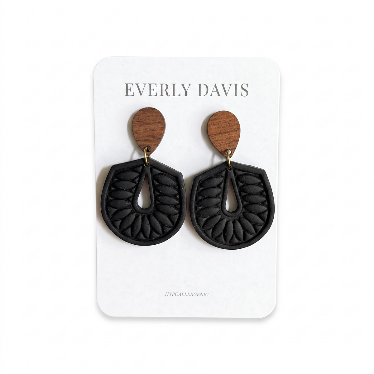 Embossed Teardrop Dangle Earrings