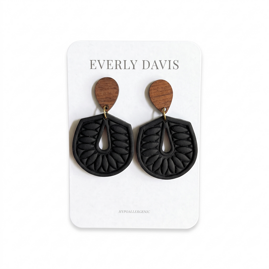 Embossed Teardrop Dangle Earrings