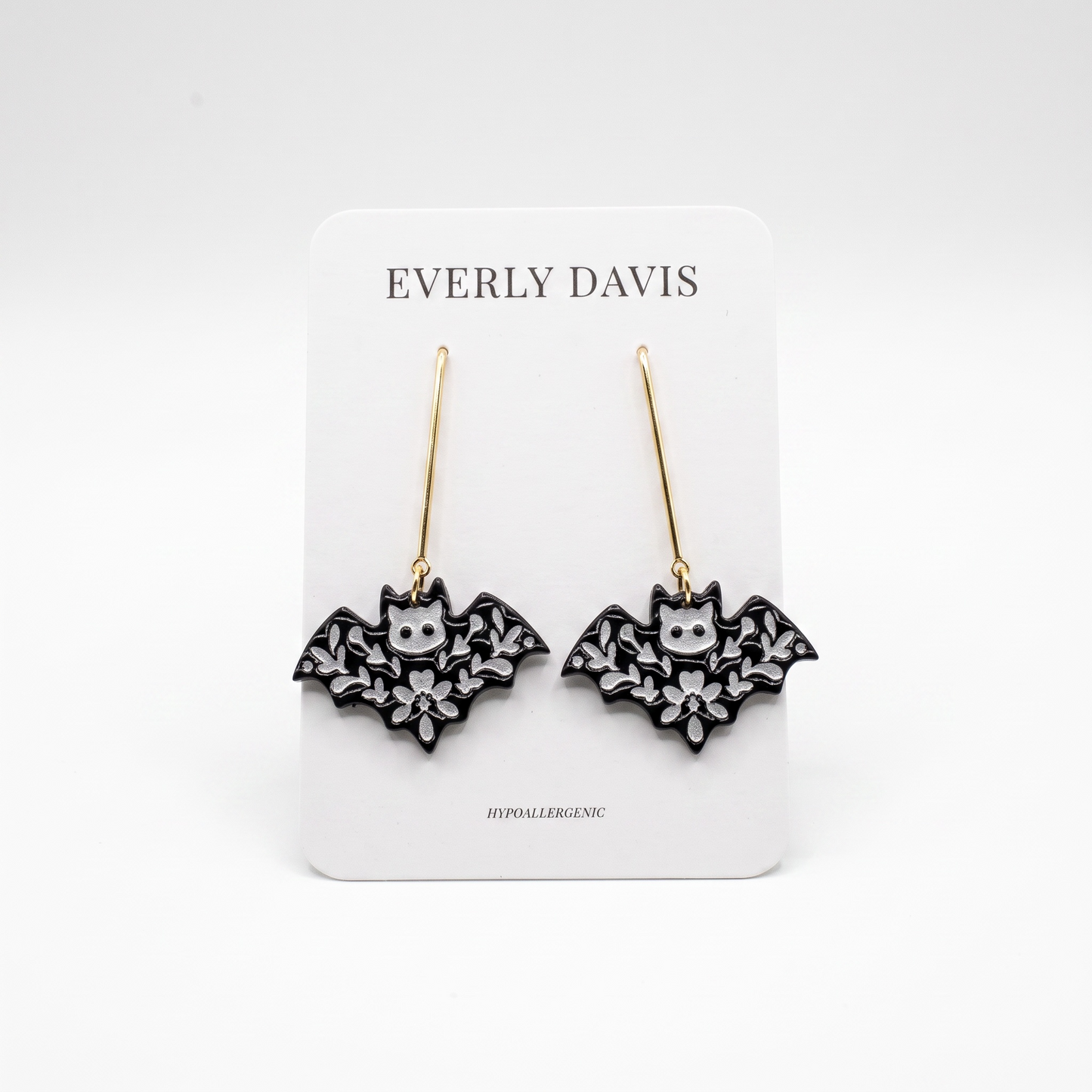 Embossed Bat Earrings
