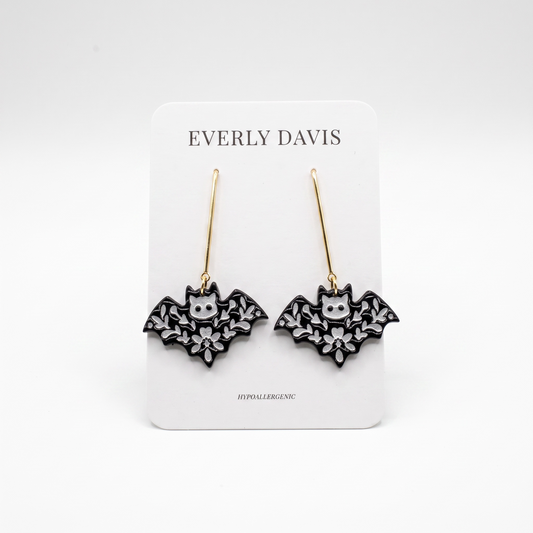 Embossed Bat Earrings