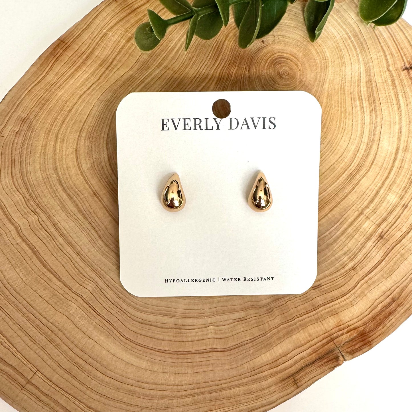 Small Teardrop Metal Post Earring