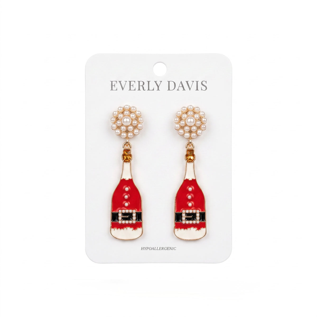 Santa Champagne Shape Earrings