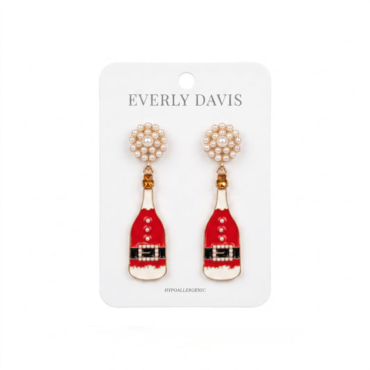 Santa Champagne Shape Earrings