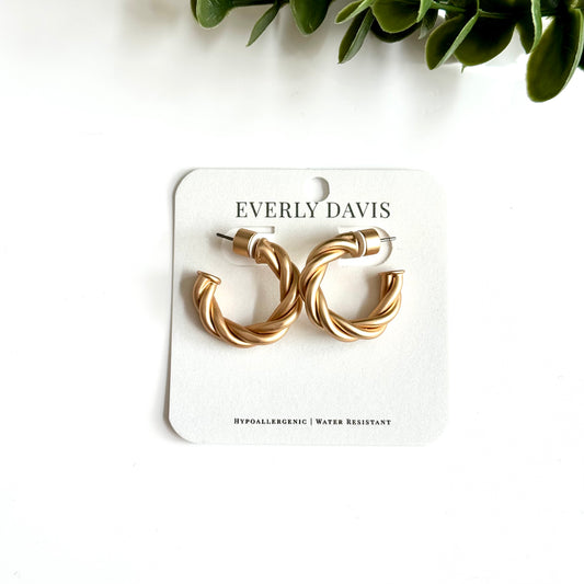 Twisted Bold Metal Hoop Earring