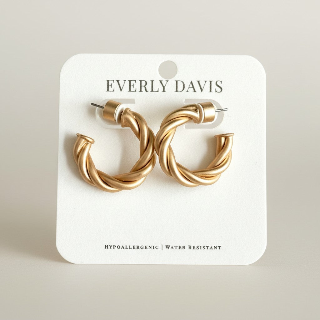 Twisted Bold Metal Hoop Earring