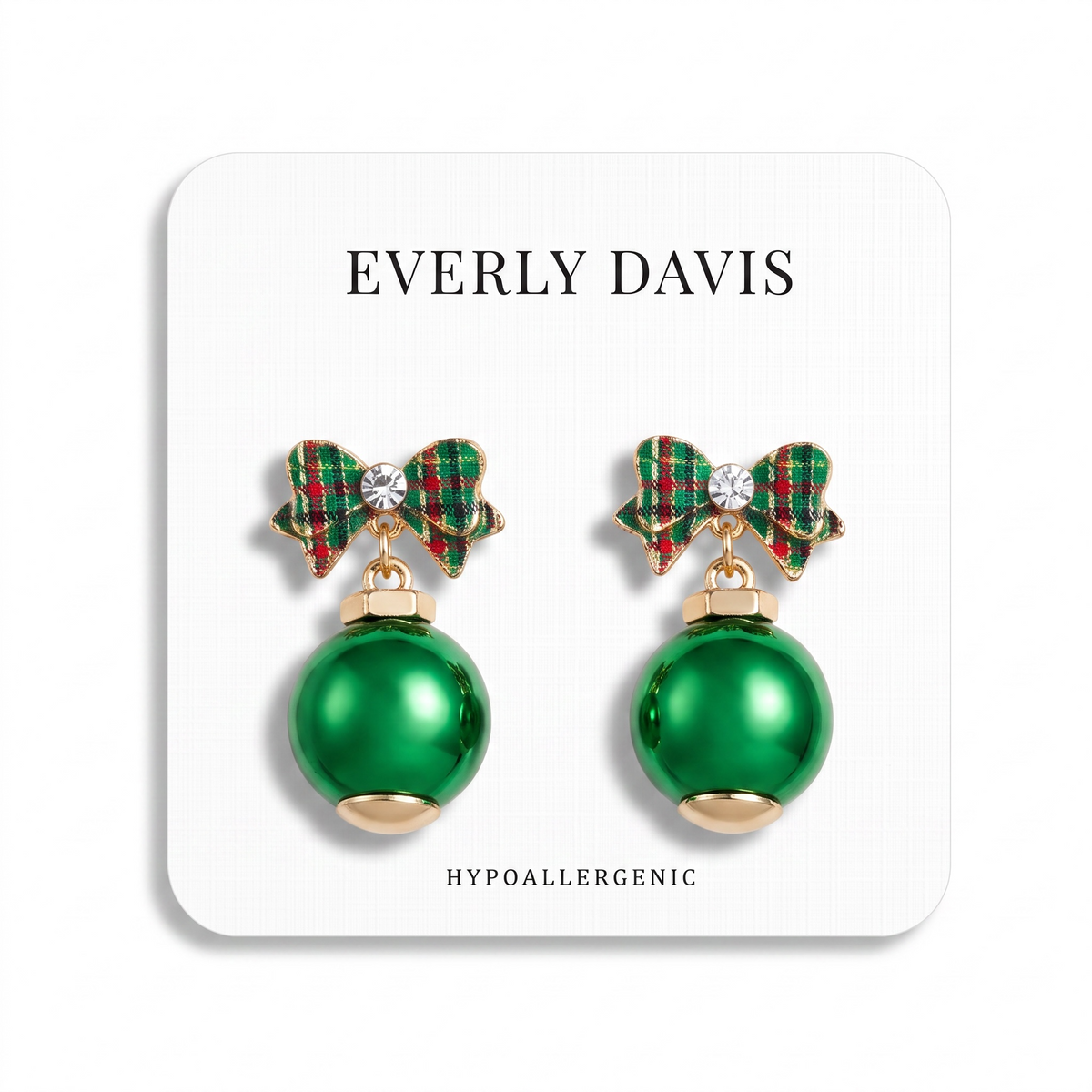 Holiday Bow with Ornament Earrings