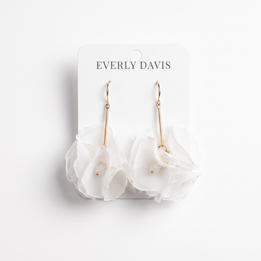 Chiffon flower earrings