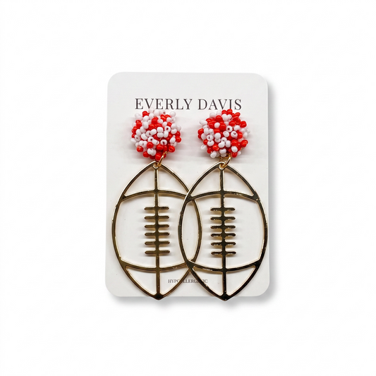 Football Open Dangle Earrings