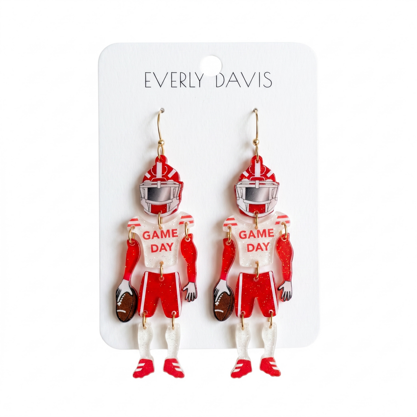 Football Player Game Day Dangle Earrings