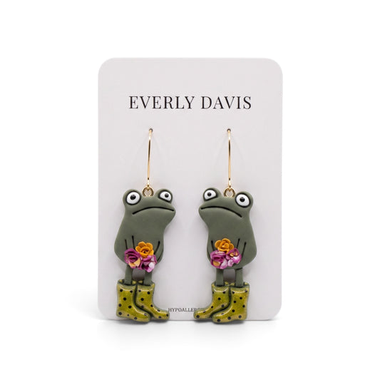 Flower Frog Earrings