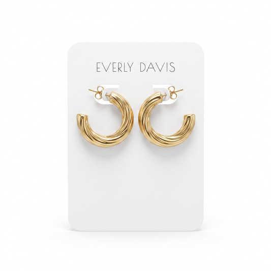 Small Twist Gold Hoops
