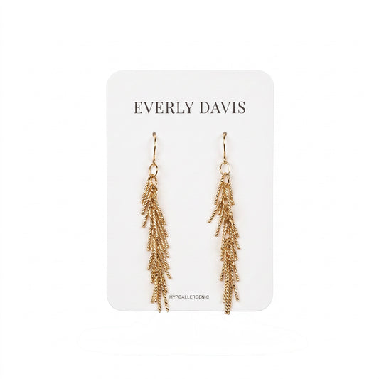 Bar Fringe Metal Earrings