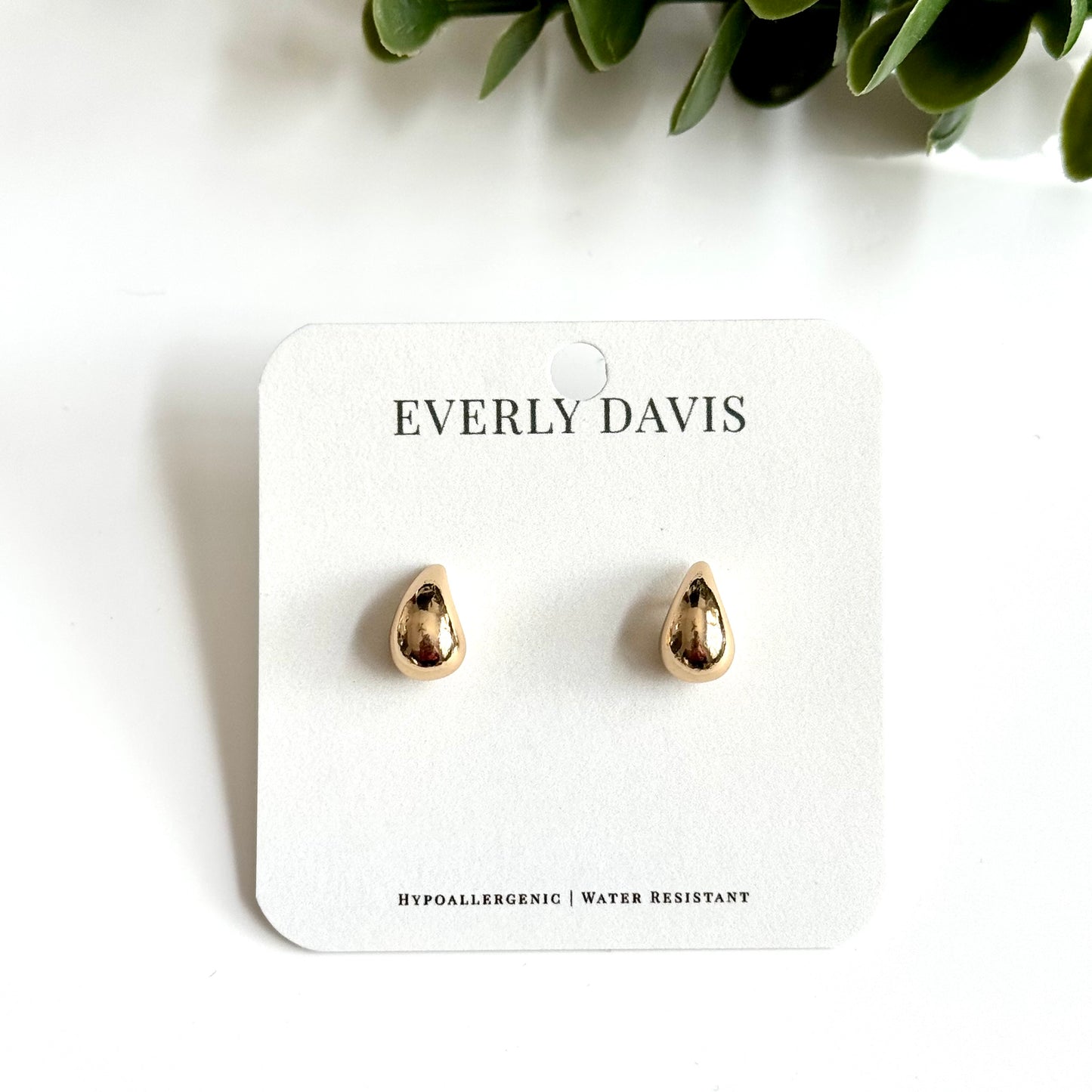 Small Teardrop Metal Post Earring