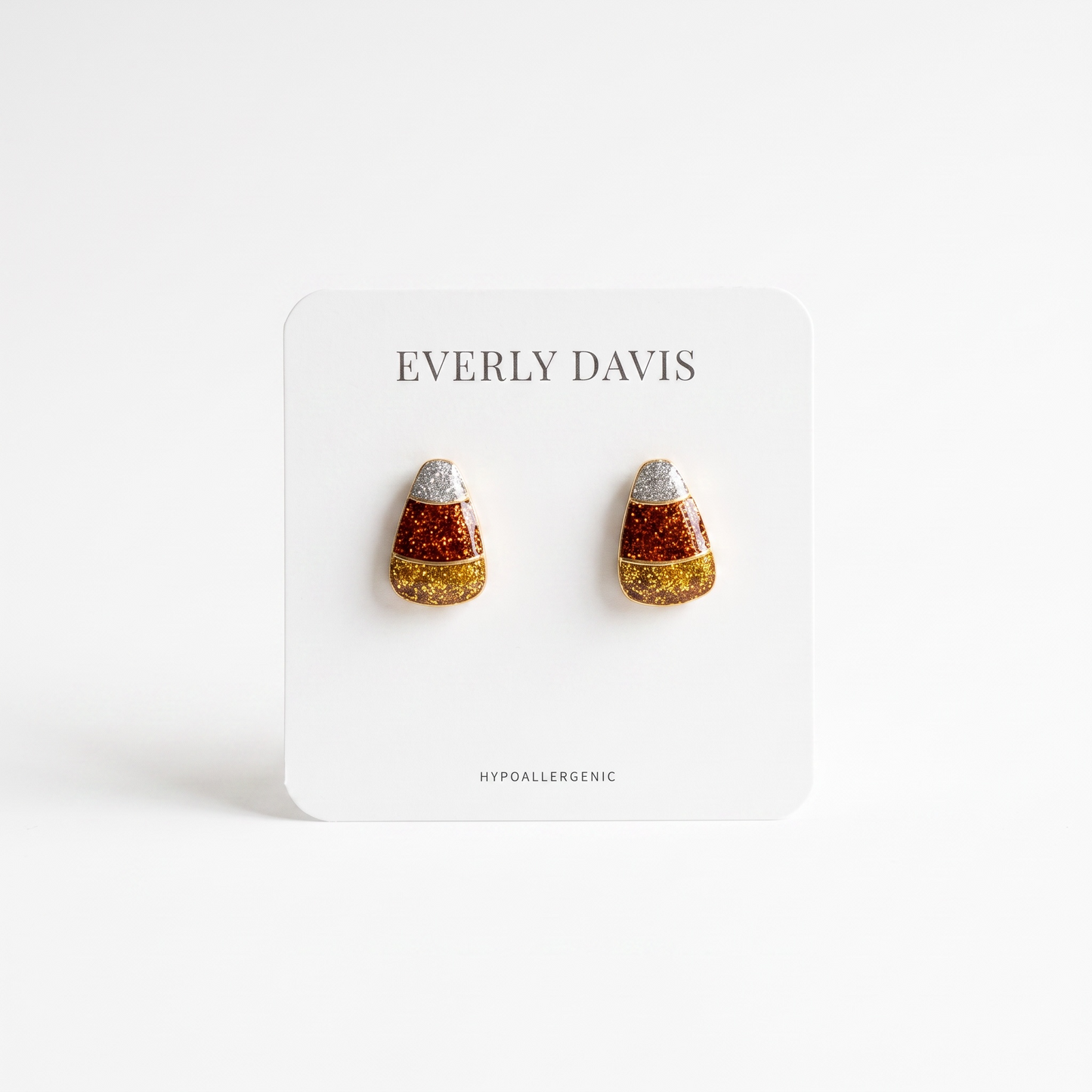 Glitter Candy Corn Studs