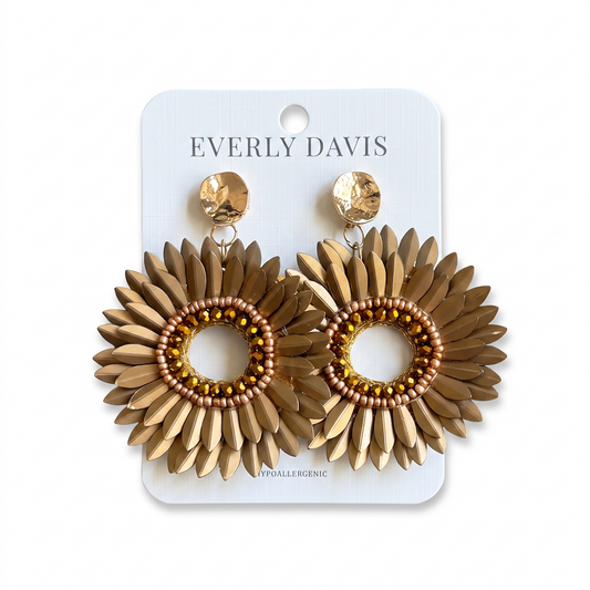 Sequin Gold Circle Earrings