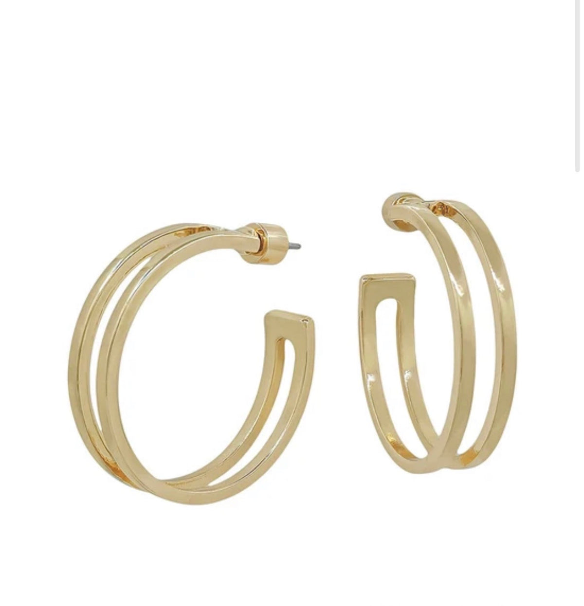 Two Layered Open Hoop Earrings