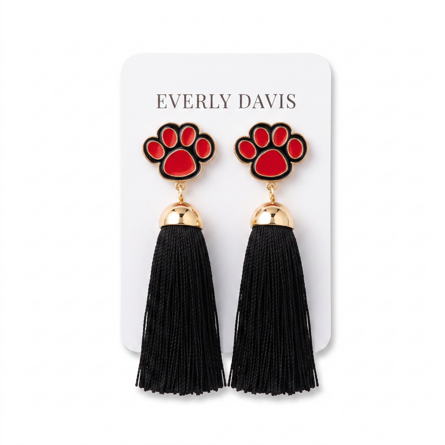 Paw Print + Tassel Earrings