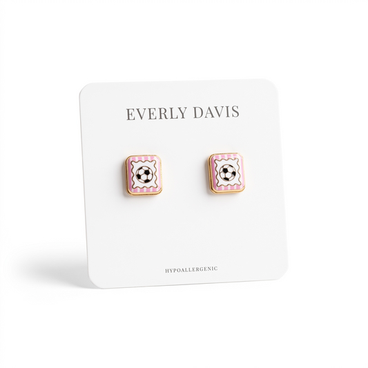 Pink Printed Soccer Studs