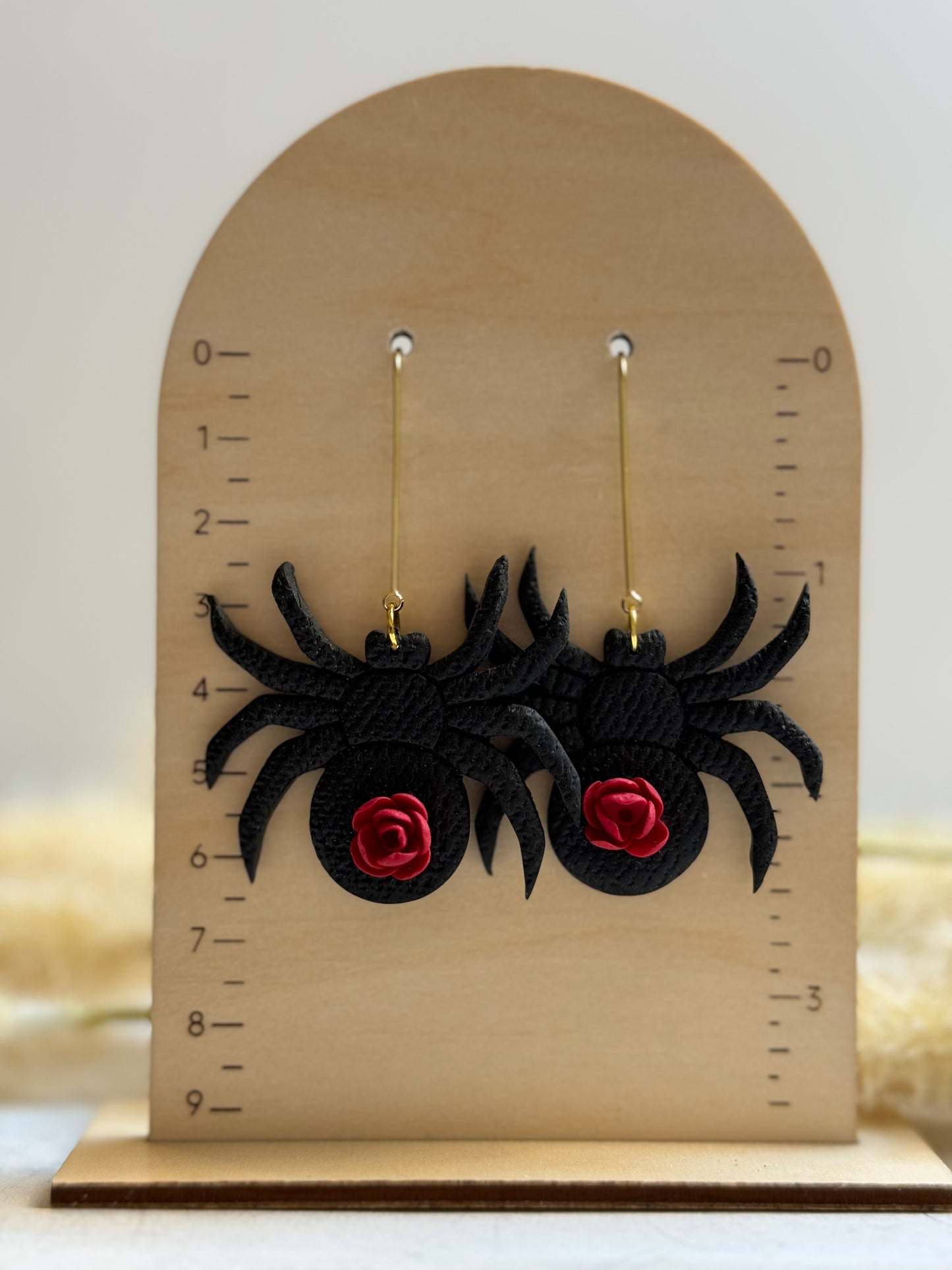 Black Widow Clay Earrings