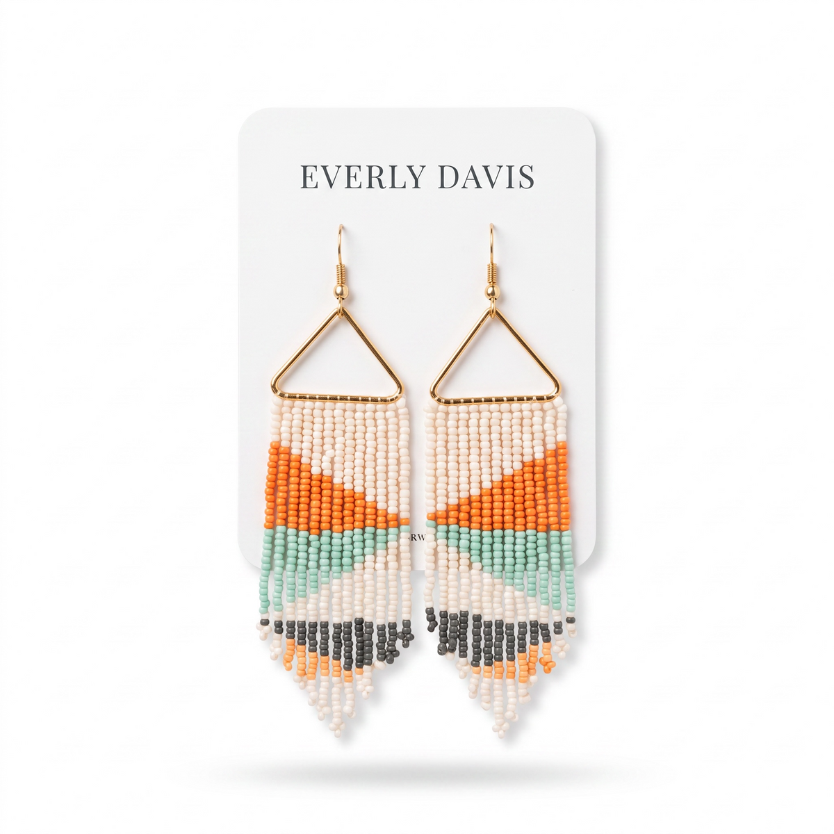 Triangle and Seed Bead Earrings