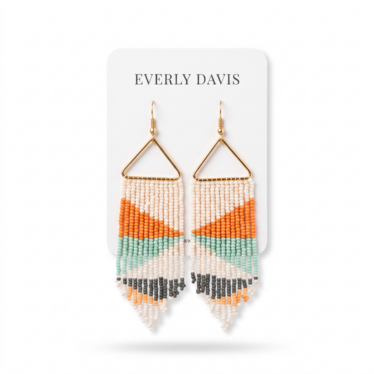 Triangle and Seed Bead Earrings