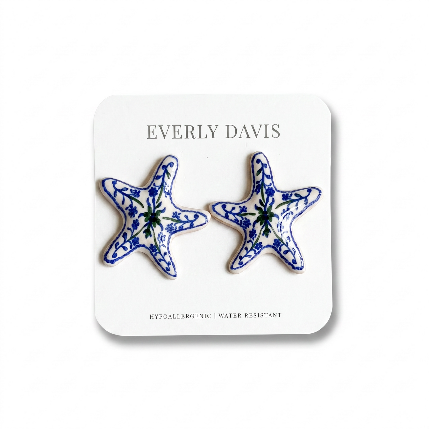 Starfish Ceramic Stud Earrings Set