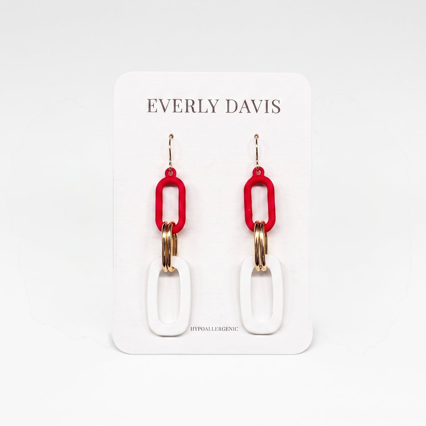 Color Coated Linked Oval Earrings