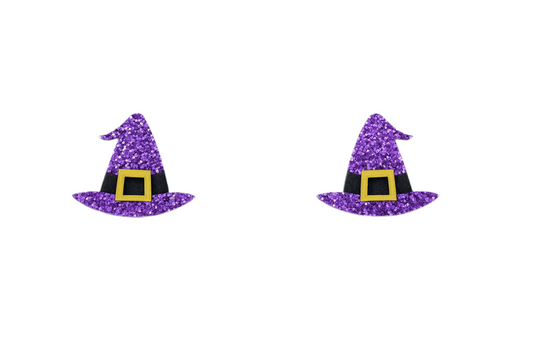 Purple Witch Hat Studs