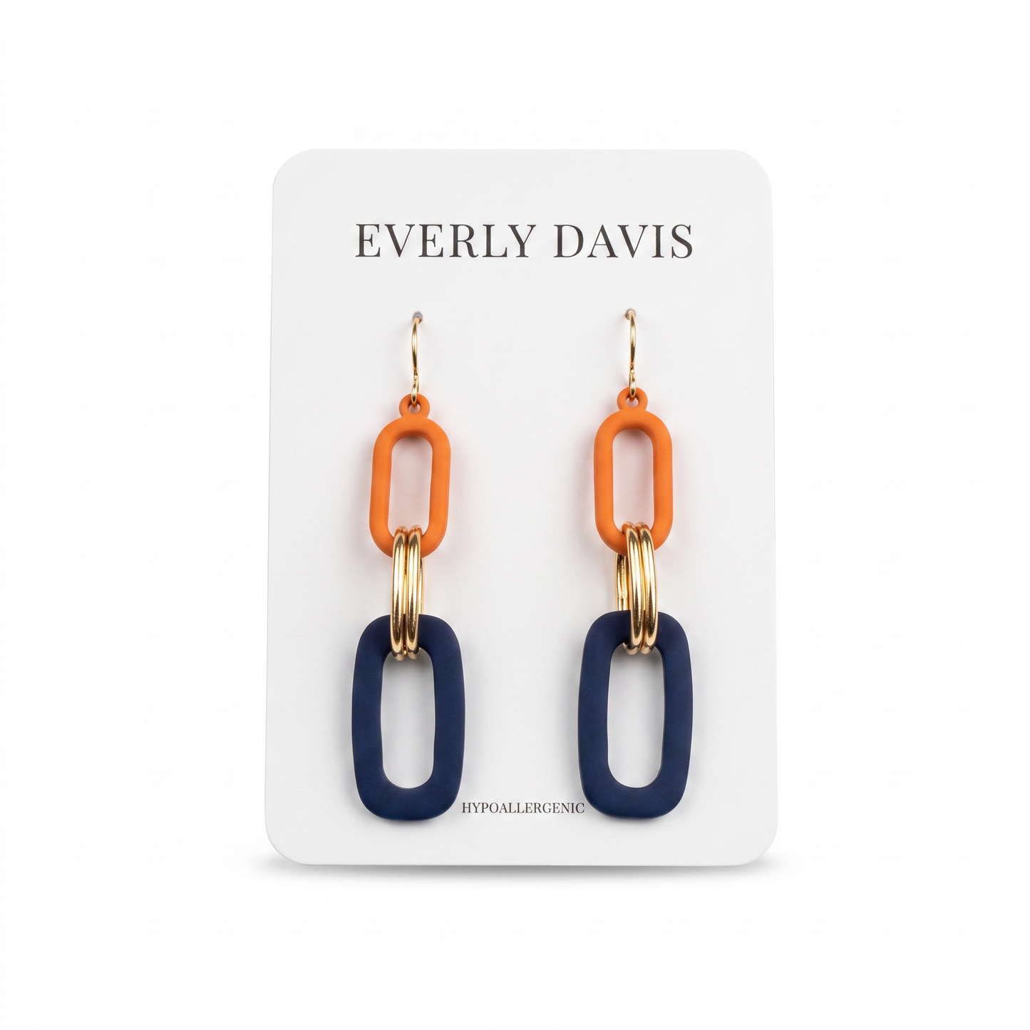 Color Coated Linked Oval Earrings