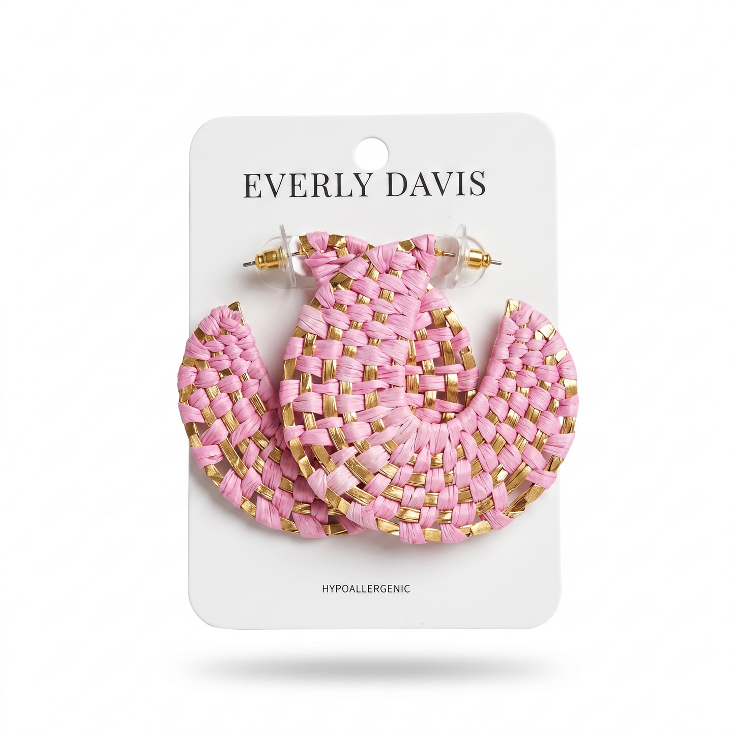 Disc Woven Raffia Hoops