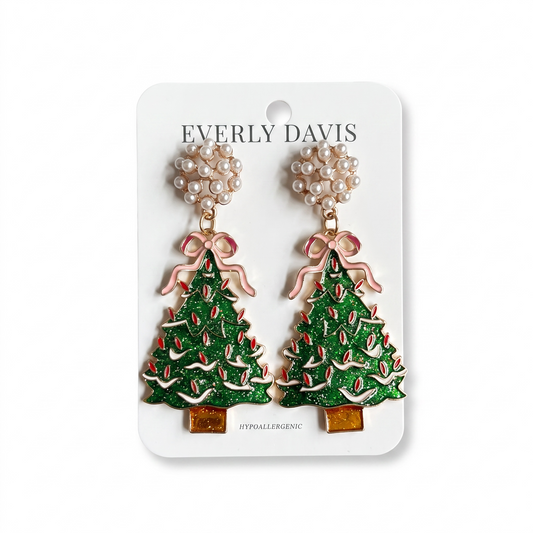 Christmas Tree Red Lights Earrings