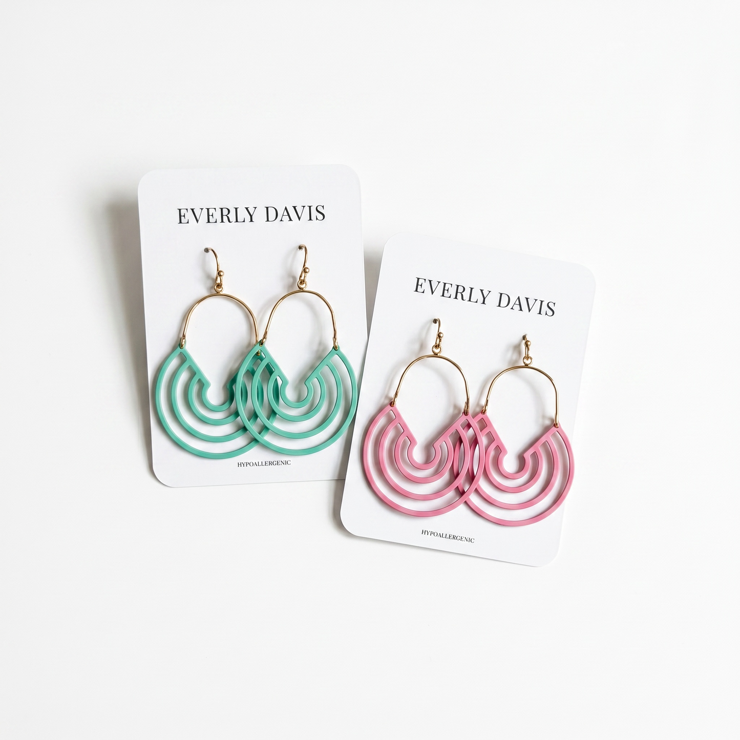 Painted Metal Texture Circle Earring