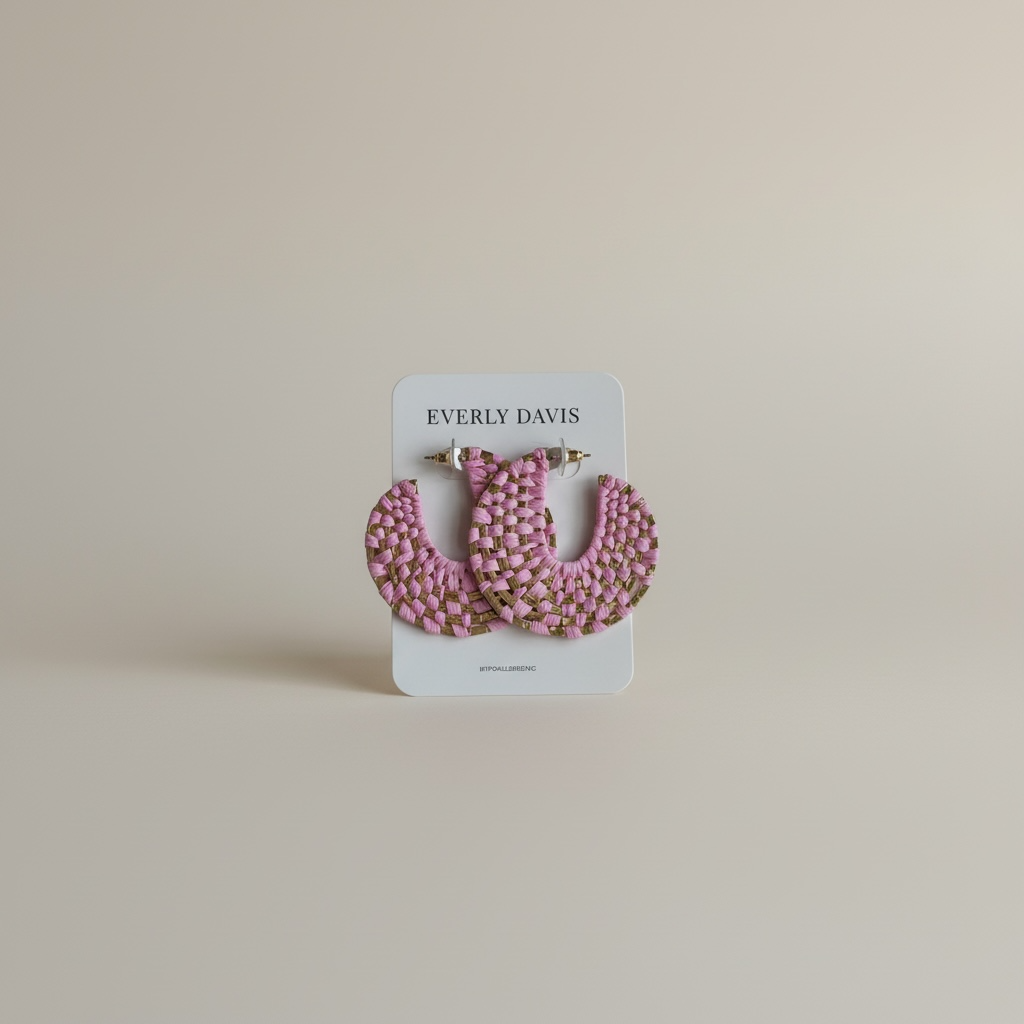 Disc Woven Raffia Hoops