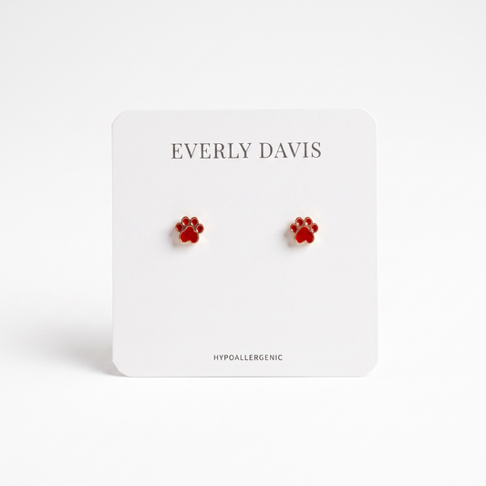 Mini Paw Print Studs