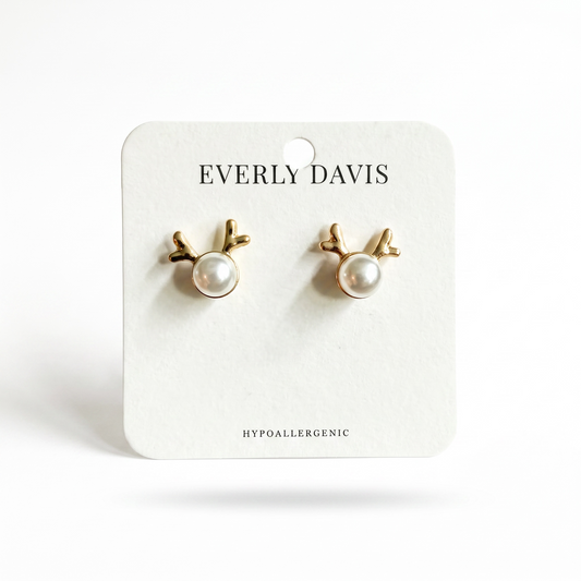 Pearl Deer Earrings