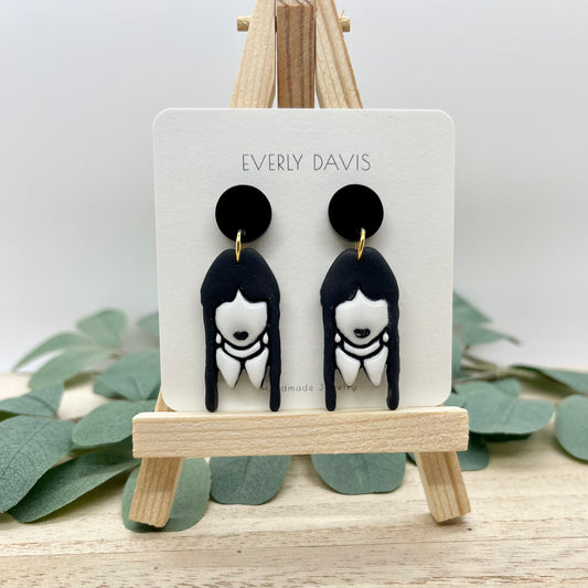 Wednesday Addams Clay Earrings