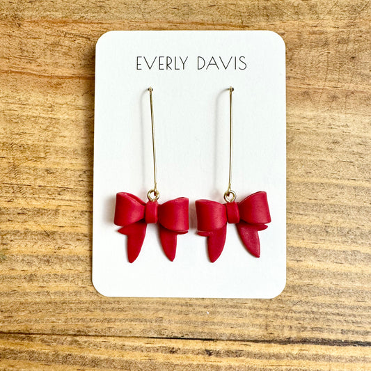 Little Red Bow Earrings