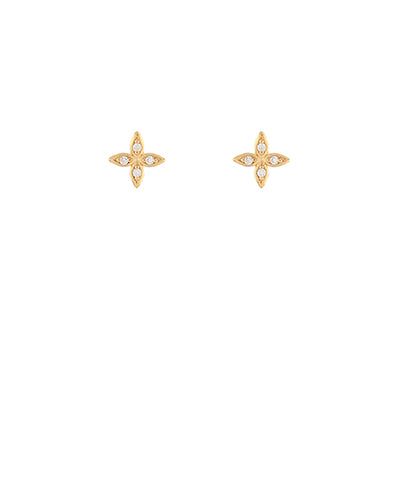 Floral Metal Stud Earrings