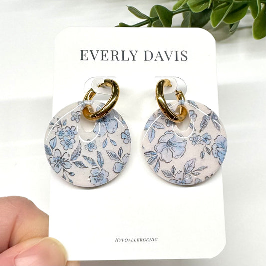 Blue Floral Earrings