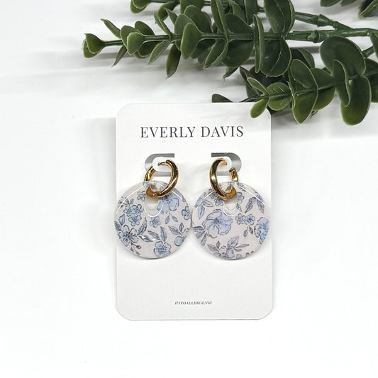 Blue Floral Earrings