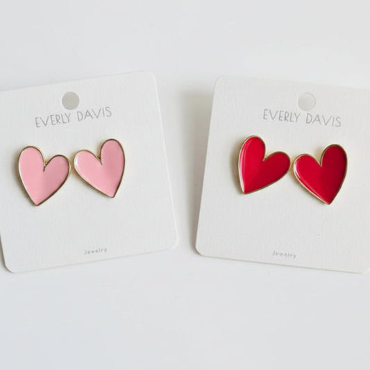 Large Heart Studs