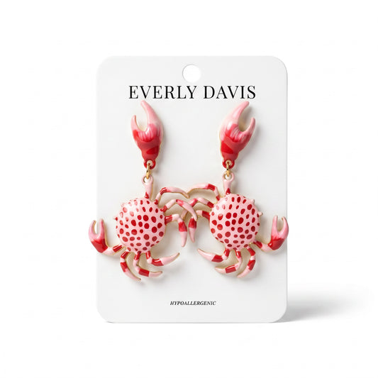 Whimsical Crab Dangle Earrings