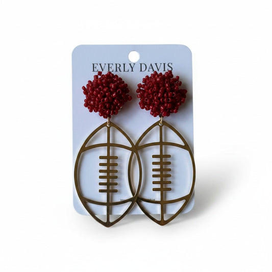 Football Open Dangle Earrings
