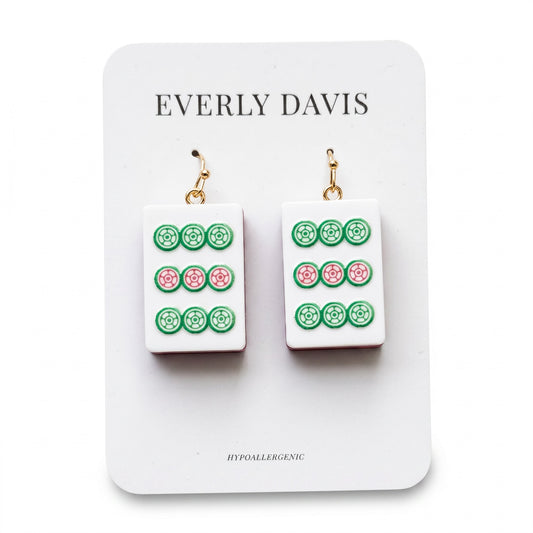 Mahjong Tile Earrings