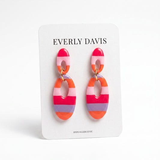 Mandy Oval Hoop Drop Earrings