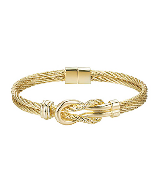 Textured Love Knot Bangle Bracelet