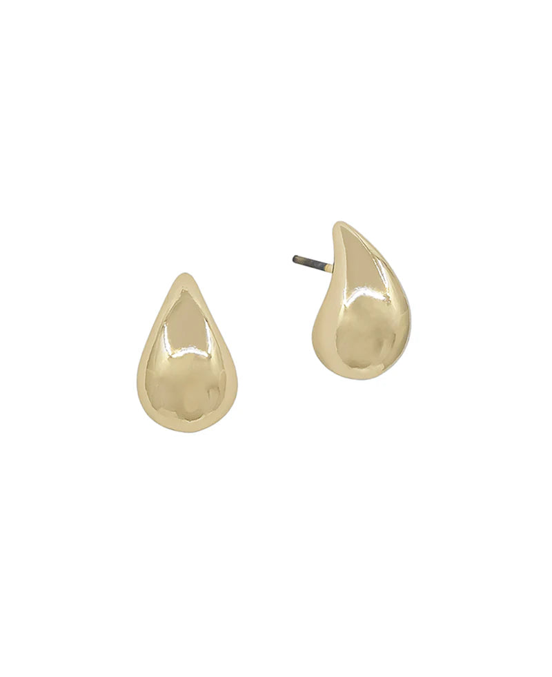 Small Teardrop Metal Post Earring