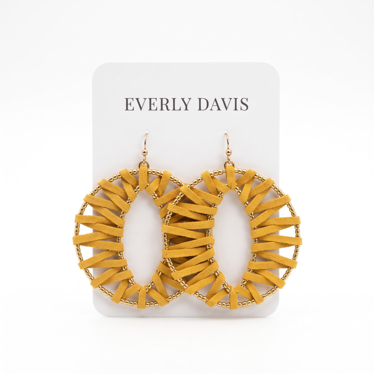 Wrapped Leather Round Earrings