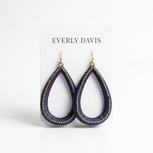 Raffia Metal Teardrop Earrings