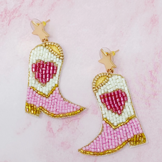 Boots + Heart Cowboy Earrings